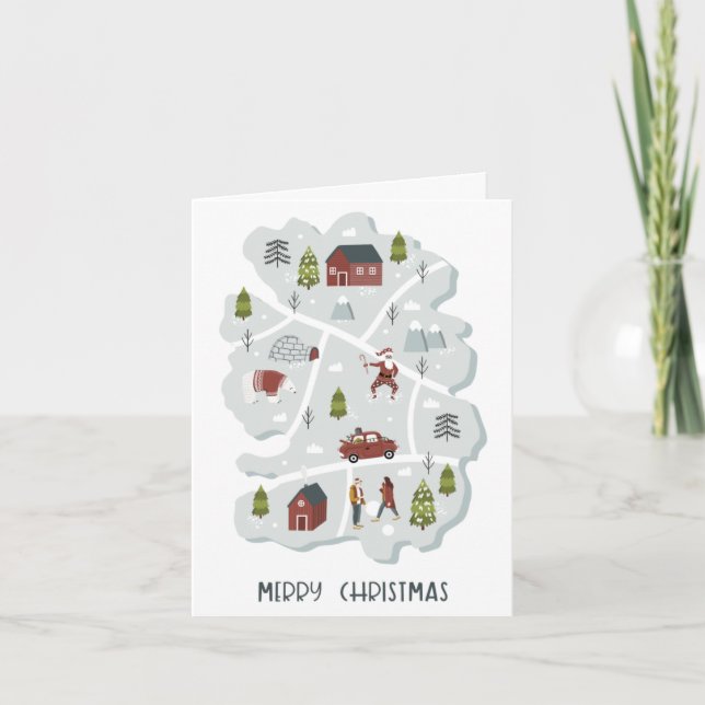 Vintage Hygge Weihnachtskarte Dankeskarte (Vorderseite)