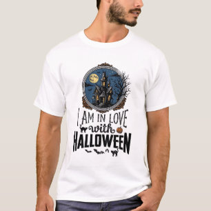 Vintage I Am In Love Mit Halloween-Shirt-Design_1 T-Shirt