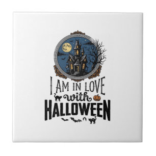 Vintage I Am In Love With Halloween-Shirt-Design_1 Fliese
