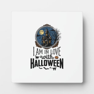 Vintage I Am In Love With Halloween-Shirt-Design_1 Fotoplatte