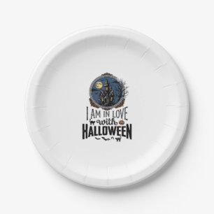 Vintage I Am In Love With Halloween-Shirt-Design_1 Pappteller