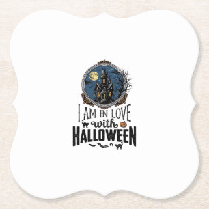 Vintage I Am In Love With Halloween-Shirt-Design_1 Untersetzer