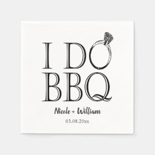 Vintage I Do BBQ Barbecue Scheunen-Hochzeit Verlob Serviette