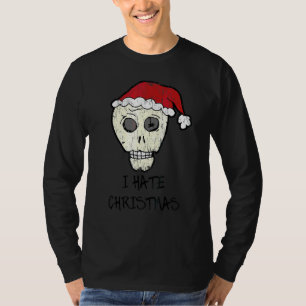 Vintage I Hate Weihnachten Schädel anti T-Shirt