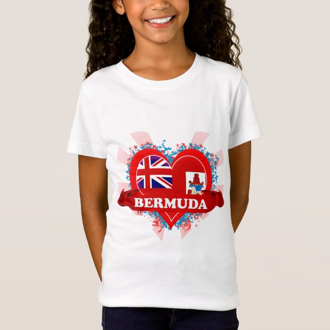 Vintage i-Liebe Bermuda T-Shirt (Vorderseite)