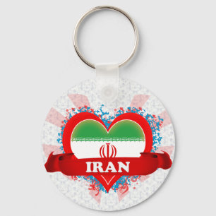 Vintage i-Liebe der Iran Schlüsselanhänger