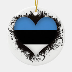 Vintage i-Liebe Estland Keramik Ornament