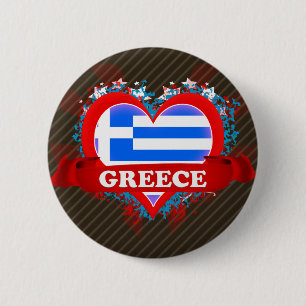 Vintage i-Liebe Griechenland Button
