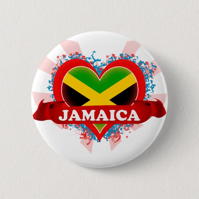 Vintage i-Liebe Jamaika Button (Vorderseite)