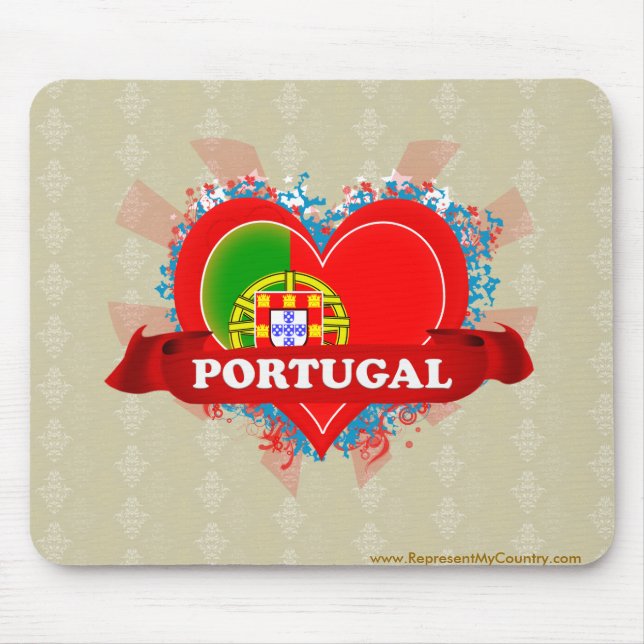 Vintage i-Liebe Portugal Mousepad (Vorne)