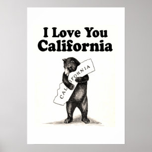 Vintage i-Liebe Sie Kalifornien Poster