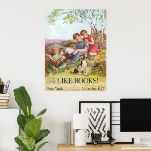 Vintage "I Like Books" Poster von Kate Seredy 1962