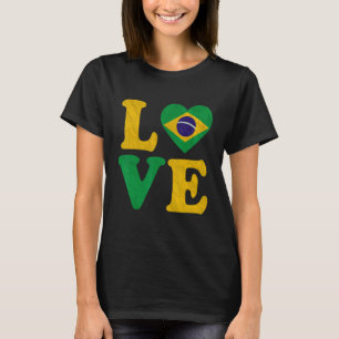 Vintage I Love Brasilien-Flagge Herz Brasilianisch T-Shirt