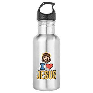 Vintage I Love Jesus Christliches Grafikdesign Edelstahlflasche