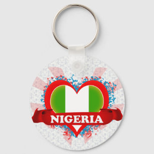 Vintage I Love Nigeria Schlüsselanhänger
