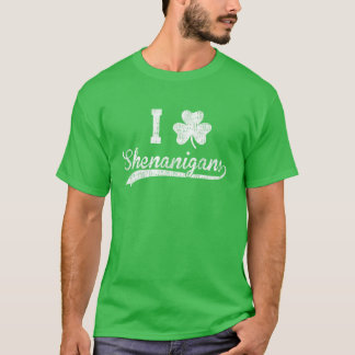 Vintage I Love Shenanigans Kleeblatt St. Patrick’s T-Shirt