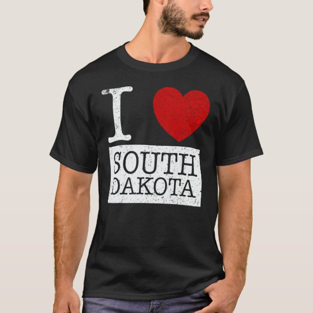 Vintage I Love South Dakota T-Shirt (Vorderseite)