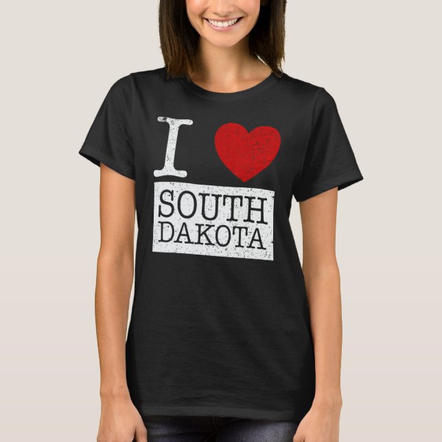 Vintage I Love South Dakota T-Shirt (Vorderseite)