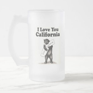 Vintage I Love You Kalifornien Mattglas Bierglas