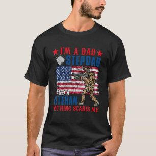 Vintage I m ein Dad Stiefvater und ein Veteran Sto T-Shirt