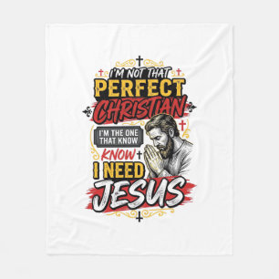 Vintage I Need Jesus Christliches T-Shirt Design_1 Fleecedecke