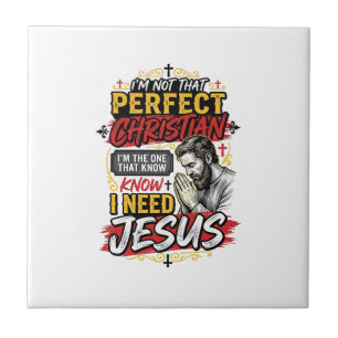 Vintage I Need Jesus Christliches T-Shirt Design_1 Fliese