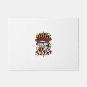 Vintage I Need Jesus Christliches T-Shirt Design_1 Fußmatte