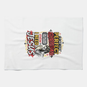 Vintage I Need Jesus Christliches T-Shirt Design_1 Geschirrtuch
