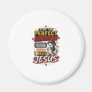 Vintage I Need Jesus Christliches T-Shirt Design_1 Magnet