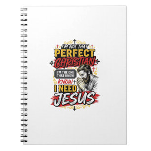 Vintage I Need Jesus Christliches T-Shirt Design_1 Notizblock