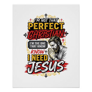 Vintage I Need Jesus Christliches T-Shirt Design_1 Poster