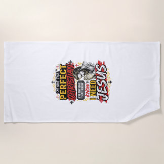 Vintage I Need Jesus Christliches T-Shirt Design_1 Strandtuch