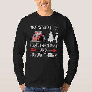 Vintage I Pee Outside  Camping Joke Hiking Camp Ca T-Shirt