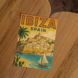 Vintage Ibiza Spanien Balearen Insel Postkarte