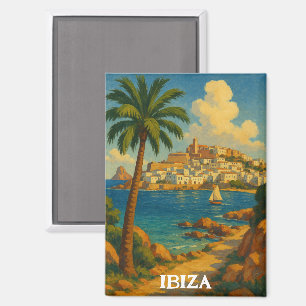 Vintage Ibiza Travel Retro Baleareninsel Magnet
