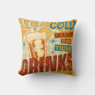 Vintage Ice Cold Drinks Metallschild. vintage, sod Kissen