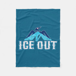 Vintage Ice Out Mn Minnesota Grafik Kunst Fleecedecke