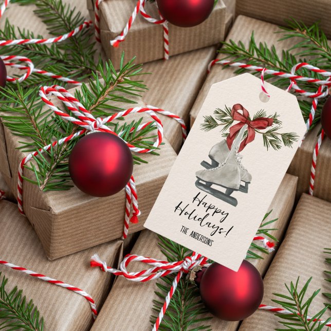 Vintage Ice Skate Urlaub Geschenkanhänger (Von Creator hochgeladen)