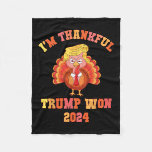 Vintage Ich bin dankbar, dass Trump 2024 gewonnen Fleecedecke