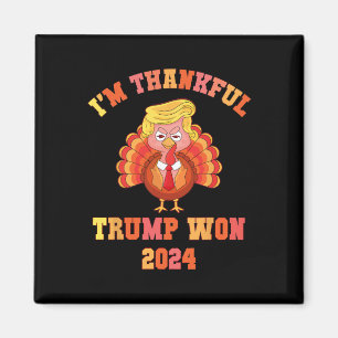 Vintage Ich bin dankbar, dass Trump 2024 gewonnen Magnet