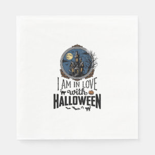 Vintage-Ich-bin-verliebt-in-Halloween-Shirt-Design Serviette