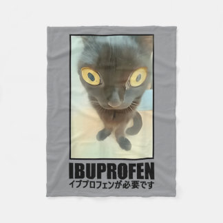 Vintage Ich brauche Ibuprofen Lustiges Katzen-Meme Fleecedecke
