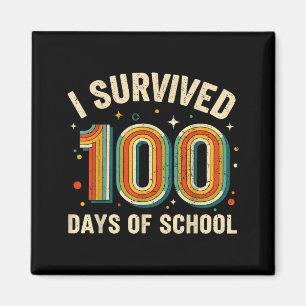 Vintage Ich habe 100 Schultage überlebt Schüler Te Magnet