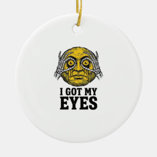 Vintage-Ich-habe-meine-Augen-lustiges-Halloween-Sh Keramik Ornament
