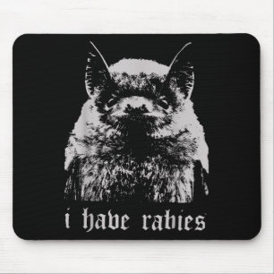 Vintage Ich habe Tollwut Fledermaus Lustige Meme Z Mousepad