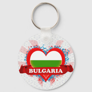 Vintage Ich liebe Bulgarien Schlüsselanhänger