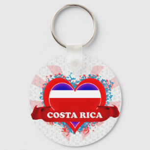 Vintage Ich liebe Costa Rica Schlüsselanhänger