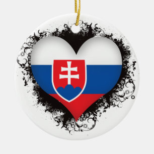Vintage Ich liebe die Slowakei Keramikornament