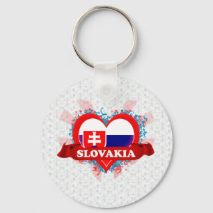 Vintage Ich liebe die Slowakei Schlüsselanhänger