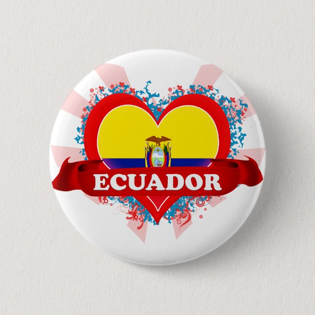 Vintage Ich liebe Ecuador Button (Vorderseite)